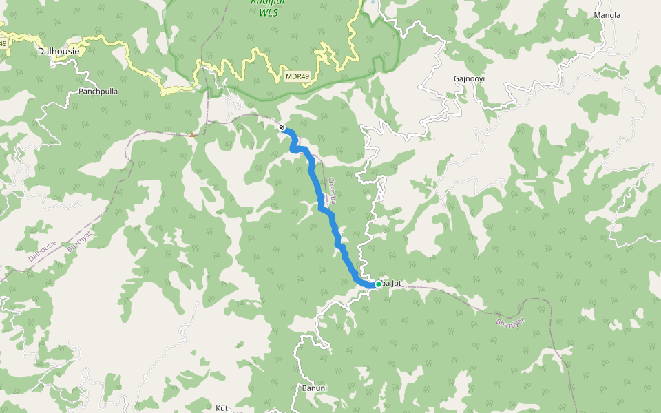 Jot to Pholani Mata Mandir Trek walking route map in Bankot