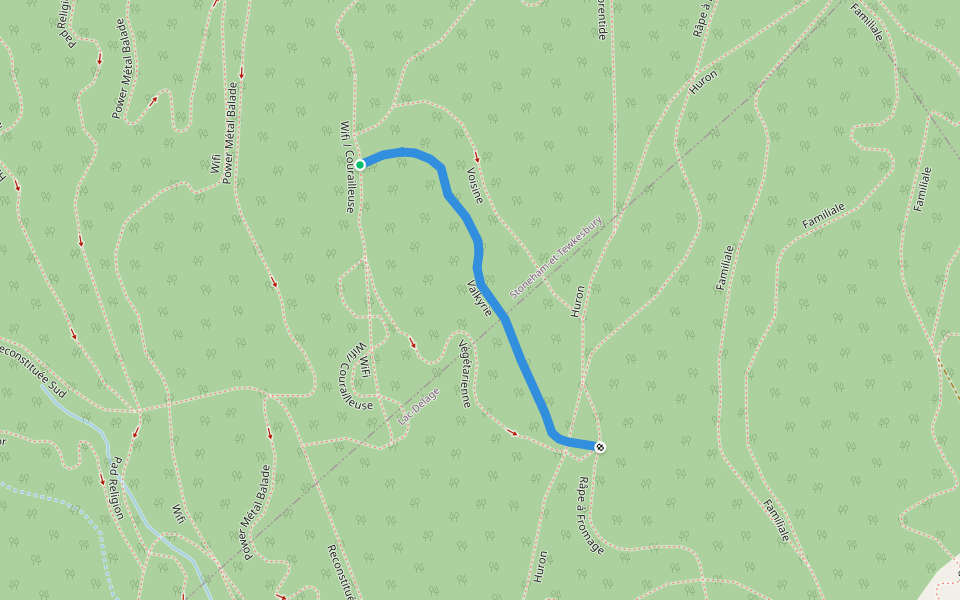 Valkyrie walking route map in Lac-Delage