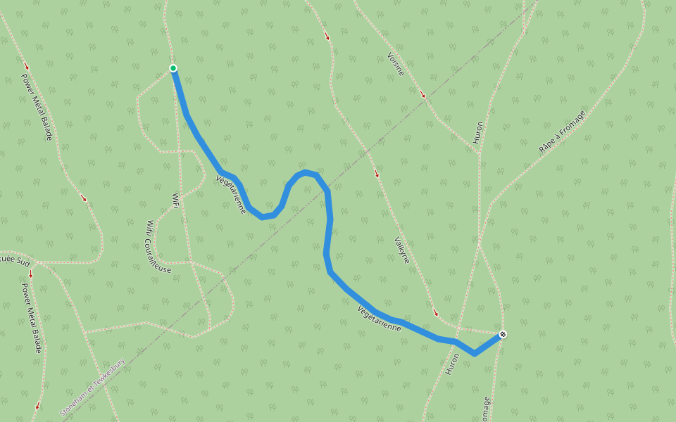 Végétarienne walking route map in Lac-Delage