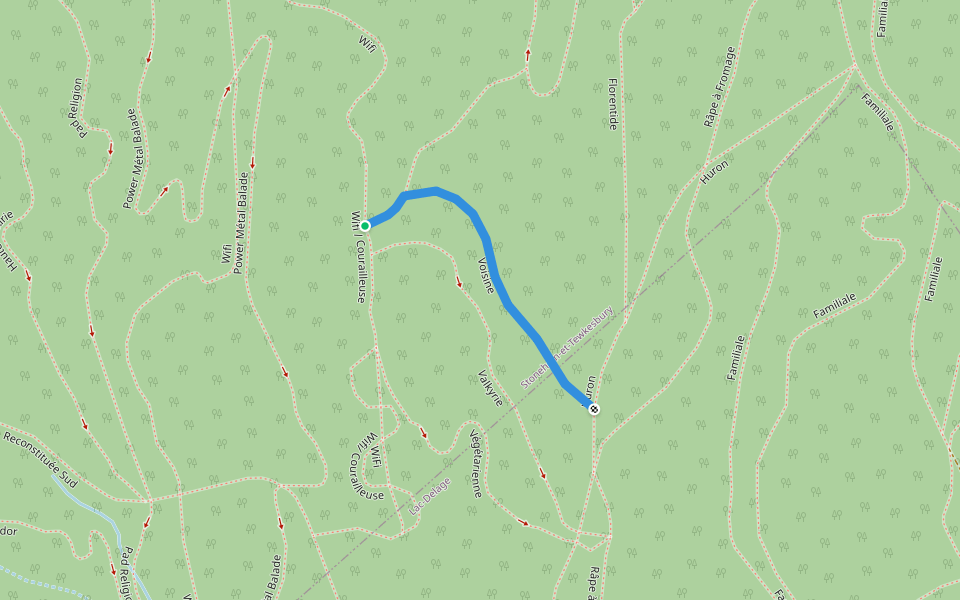 Voisine walking route map in Lac-Delage