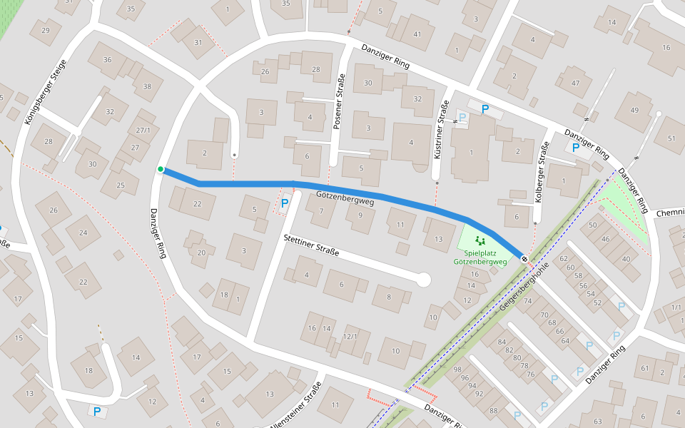 Götzenbergweg walking route map in Brackenheim