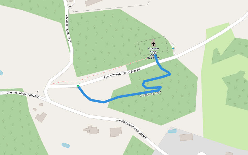 Chemin de Croix walking route map in Urrugne