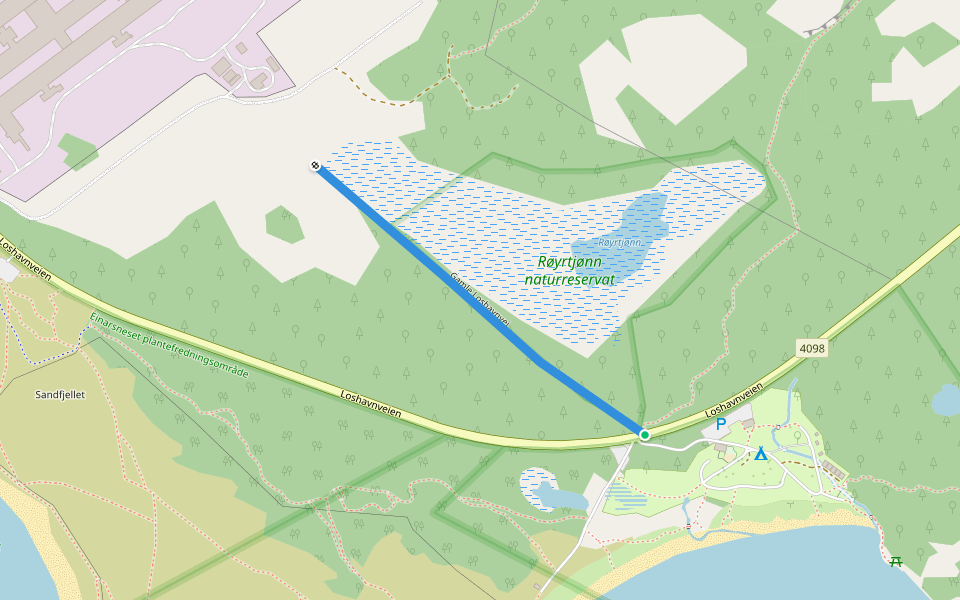 Gamle Loshavnvei walking route map in Farsund