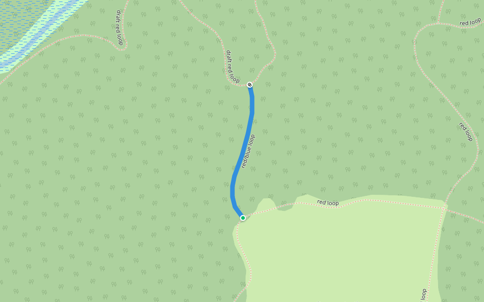 red/blue loop walking route map in Monticello