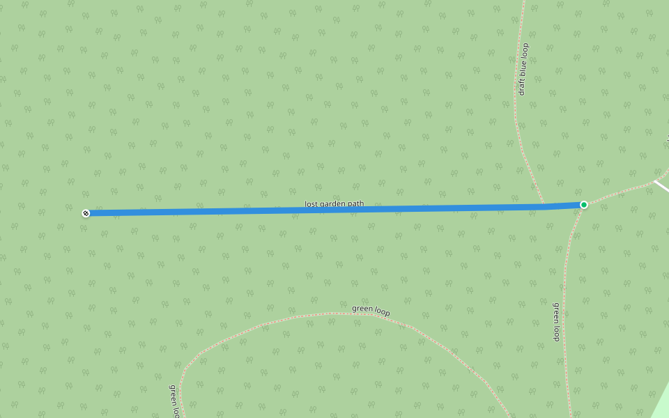 lost garden path walking route map in Monticello