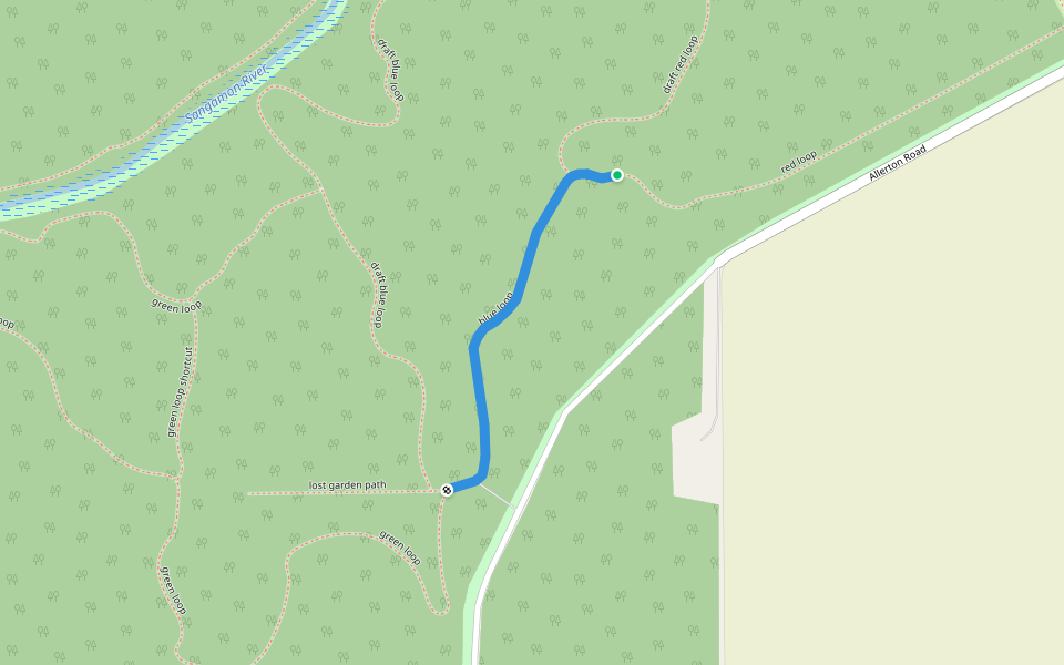 blue loop walking route map in Monticello