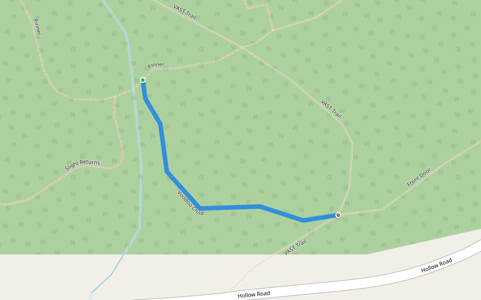 Voodoo Child walking route map in Hinesburg