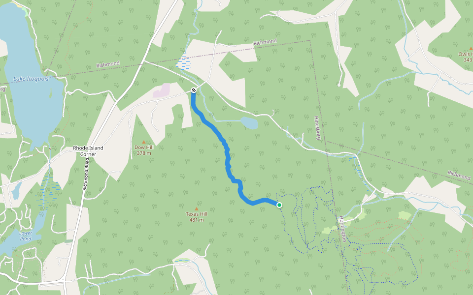Chewy's Connector walking route map in Hinesburg