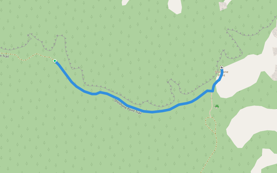 Shoshone Point Trail walking route map in Grand Canyon Village