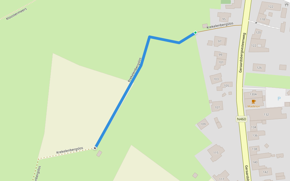 Krekelenbergslos walking route map in Ninove