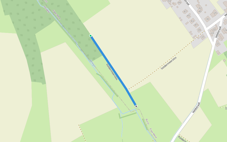 Voldermeerslos walking route map in Erpe-Mere