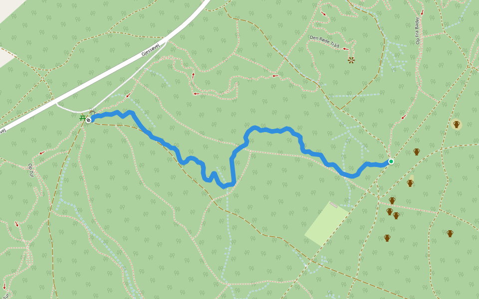 Ned Til Mindestenen walking route map in Silkeborg