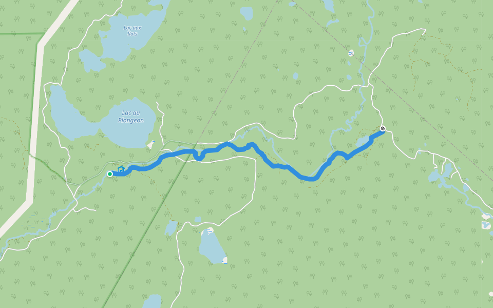 L'Orignac walking route map in La Malbaie