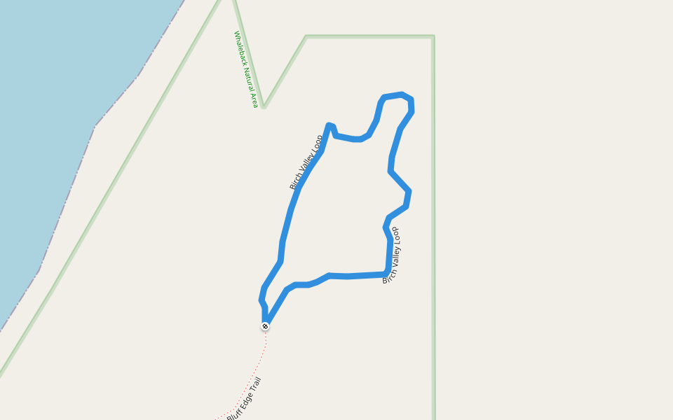 Birch Valley Loop walking route map in Leland