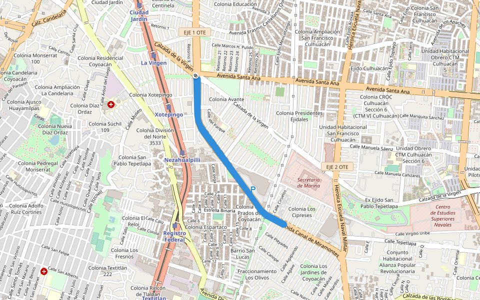 Via Miramonte Miramontes Avenue in Ciudad de México | Walking Map