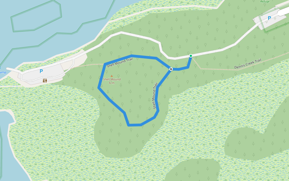 Shell Mound Trail walking route map in Cedar Key