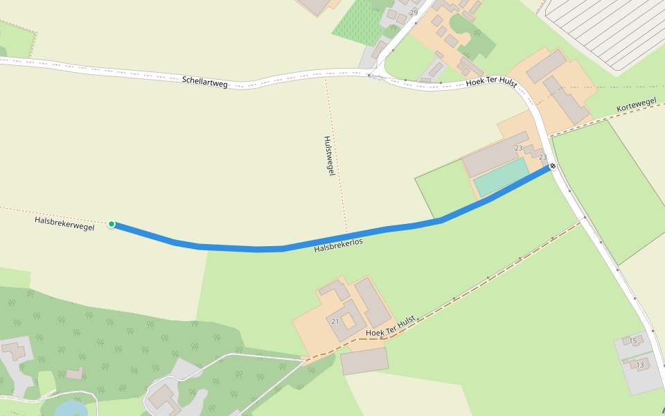 Halsbrekerlos walking route map in Oosterzele