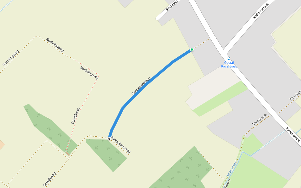 Pannekensweg walking route map in Buggenhout