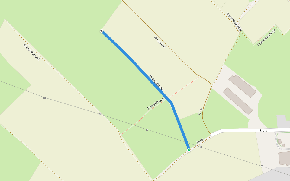 Putveldstraat walking route map in Buggenhout