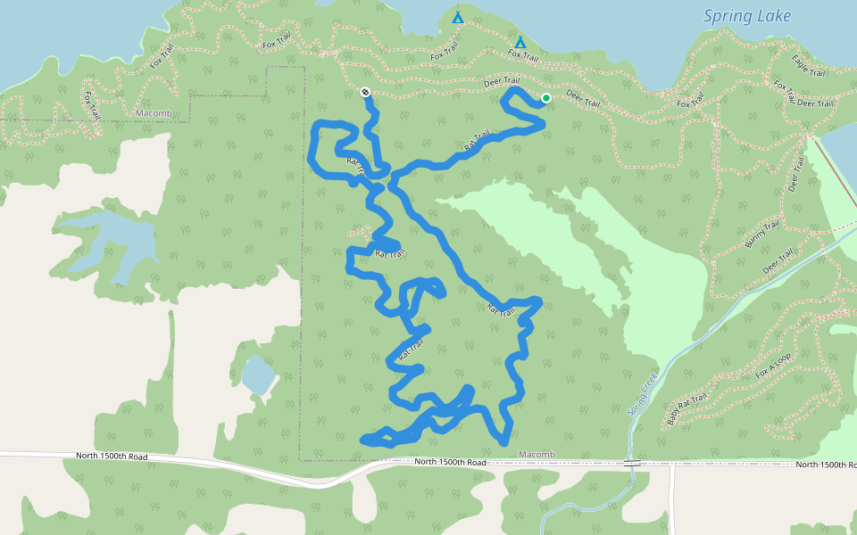 Rat Trail walking route map in Macomb