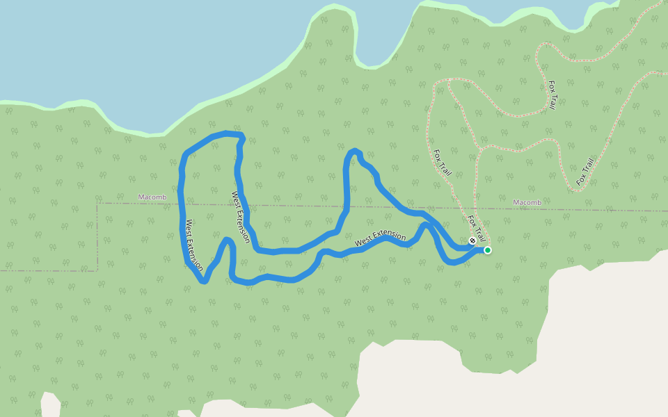 West Extension walking route map in Macomb