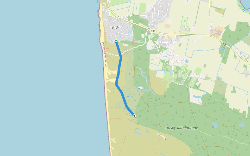 Raketvejen walking route map in Ulfborg