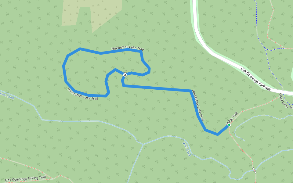 Horseshoe Lake Trail walking route map in Swanton