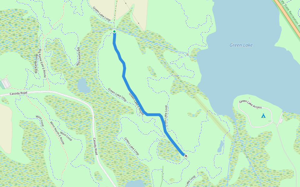 Green Lake E-Route walking route map in Chelsea