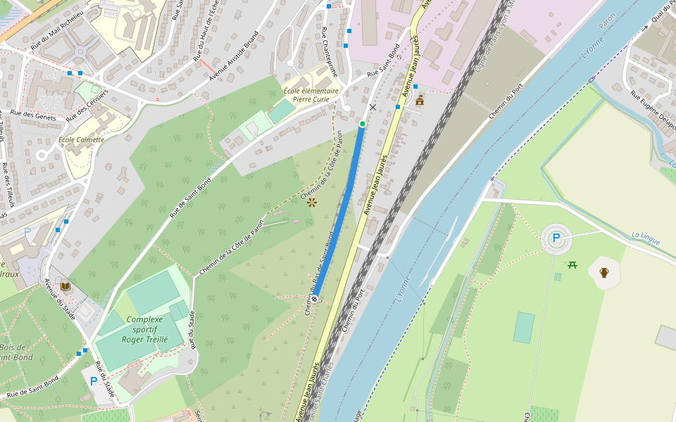 Chemin du Bas de Saint-Bond walking route map in Paron