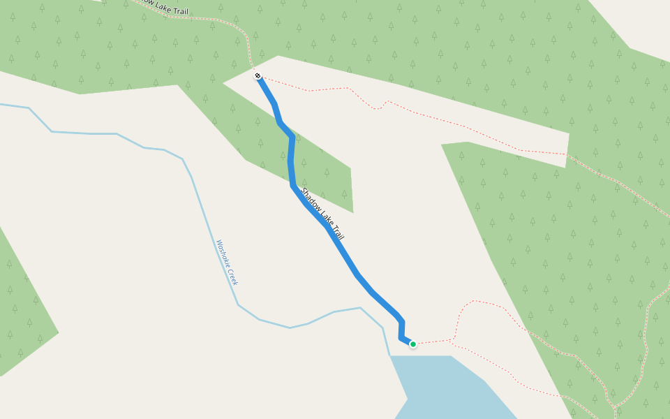 Shadow Lake walking route map in Boulder