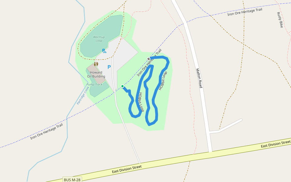 HOBbit Loop walking route map in Ishpeming