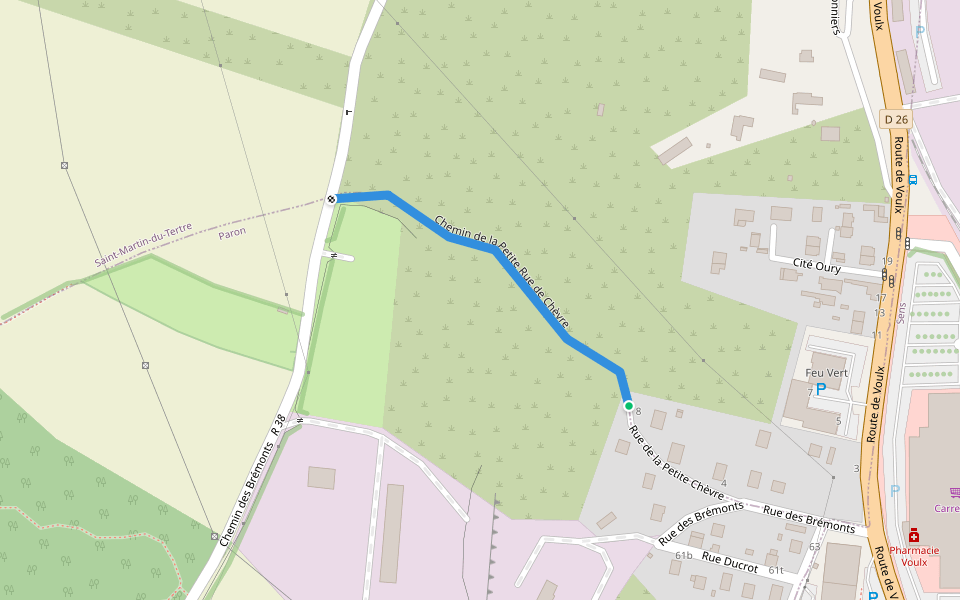 Chemin de la Petite Rue de Chèvre walking route map in Saint-Martin-du-Tertre