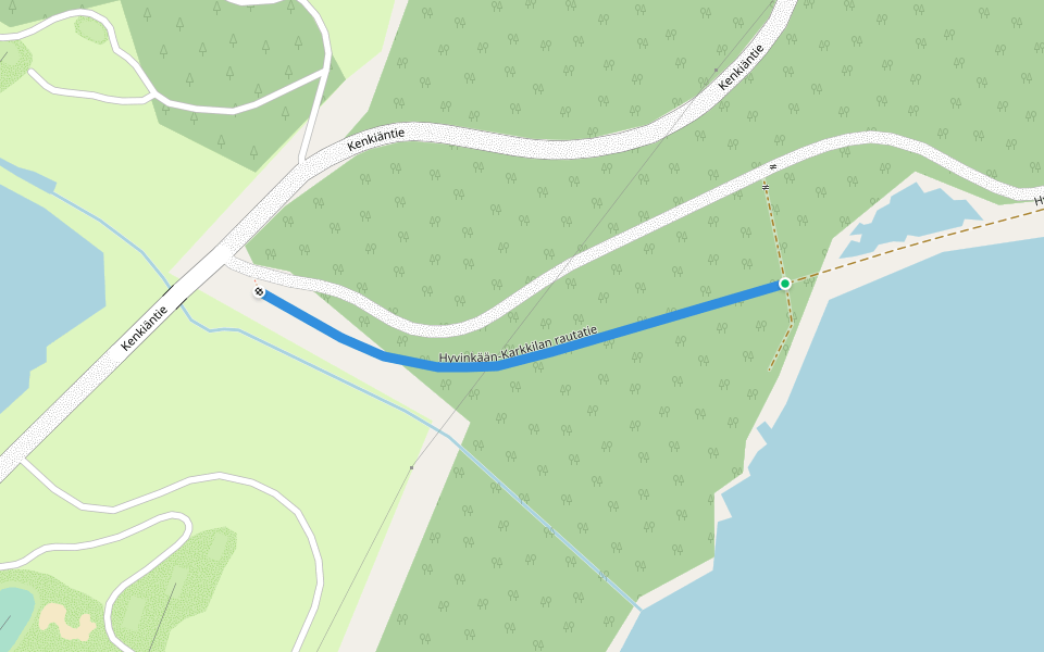 Hyvinkään-Karkkilan rautatie walking route map in Hyvinkää