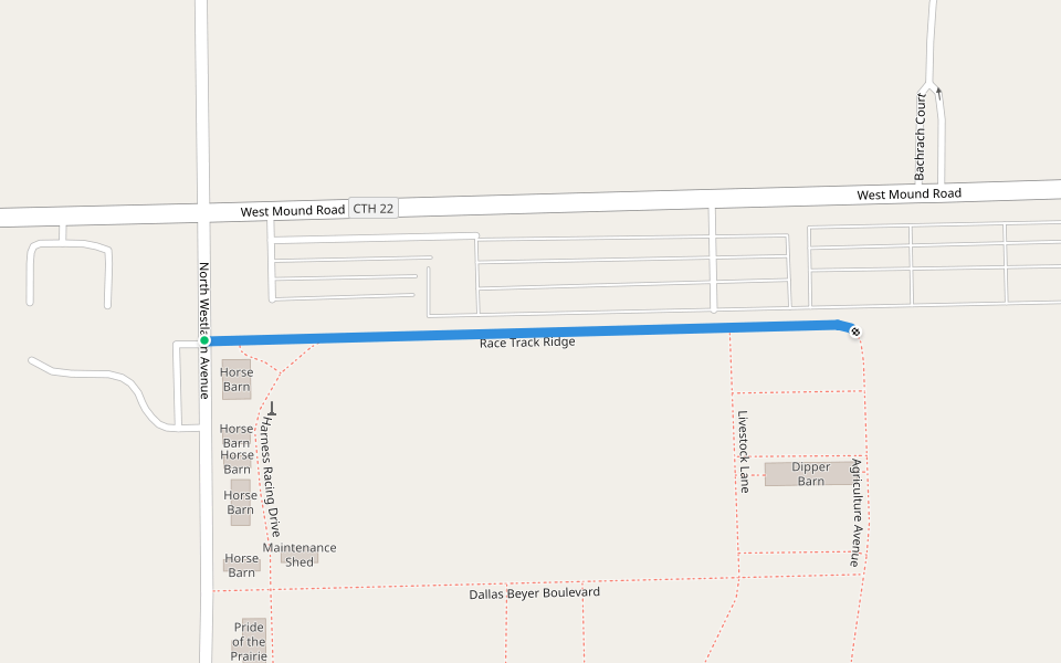 Race Track Ridge walking route map in Decatur