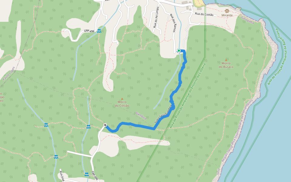 Trilha Siriú-Gamboa walking route map in Gamboa