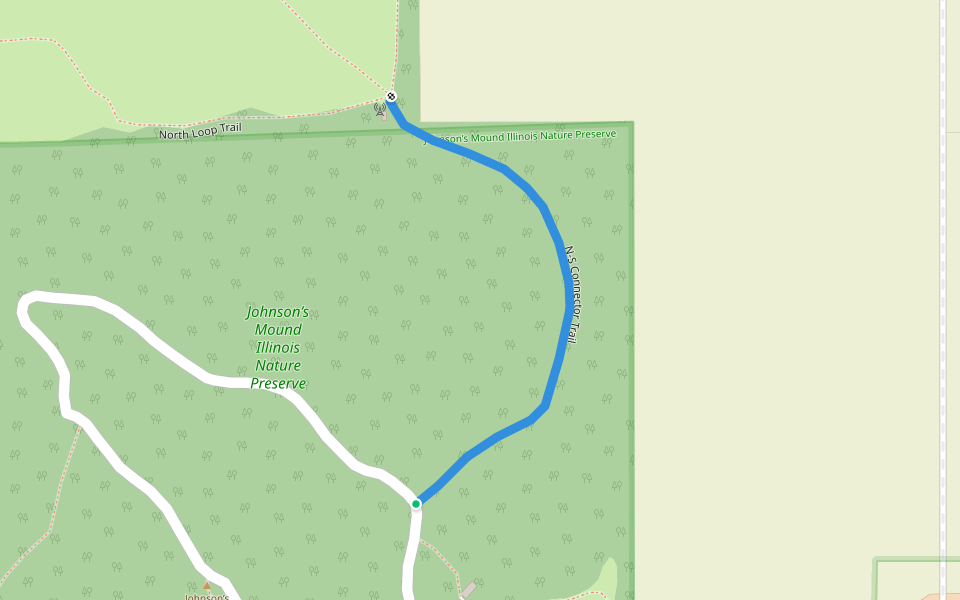 N-S Connector Trail walking route map in Elburn