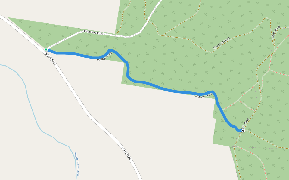 McKays Road walking route map in Bucca