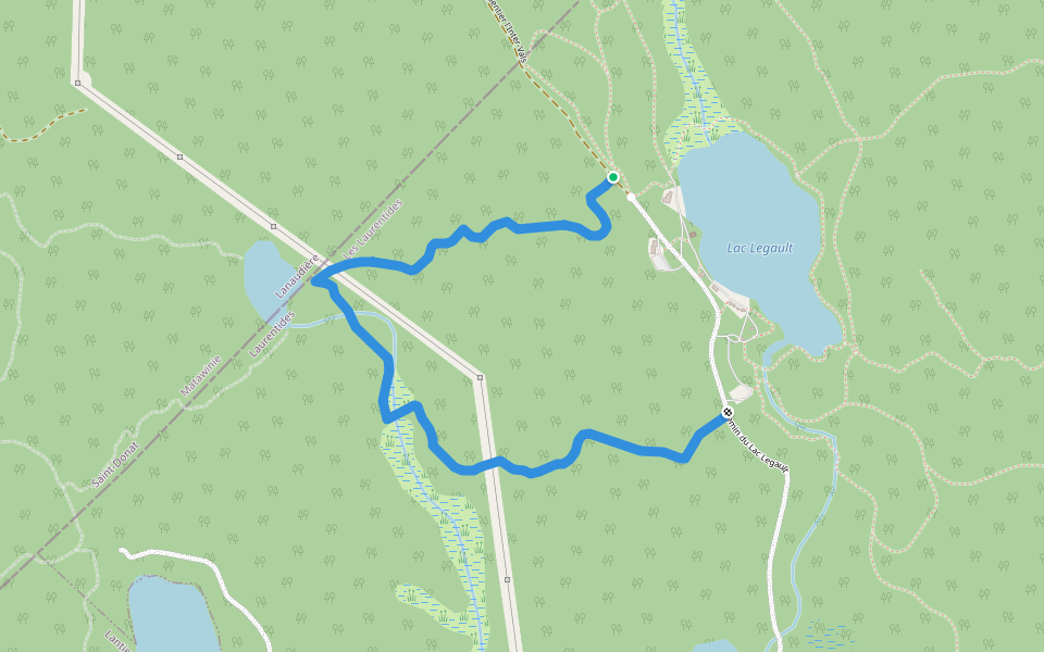 Monette (hiver) walking route map in Notre-Dame-de-la-Merci