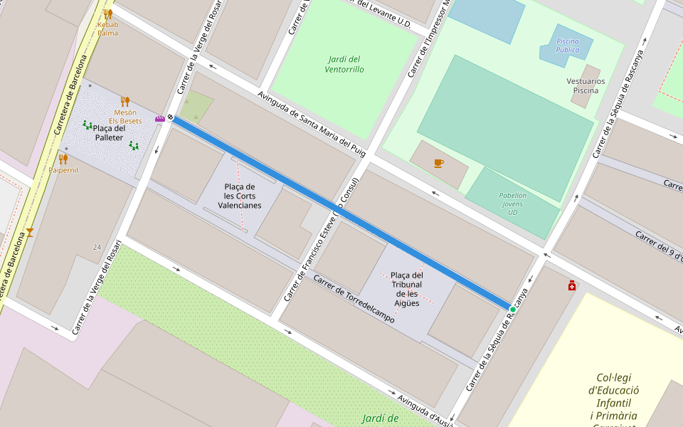 Carrer de la Venerable Maria Navarro walking route map in Almàssera