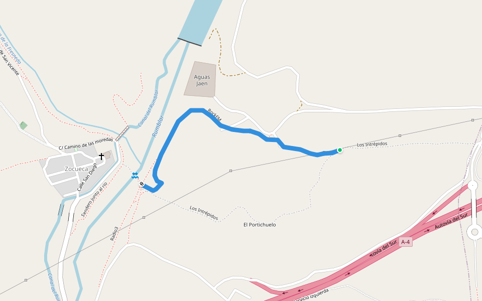 RockFM walking route map in Guarromán