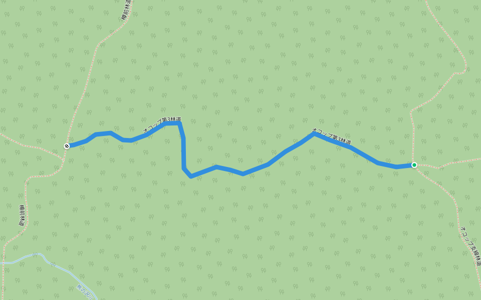 オコップ第3林道 walking route map in Tomakomai