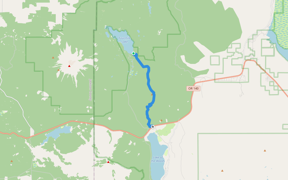 Rye Spur Trail #3771 walking route map in Klamath Falls