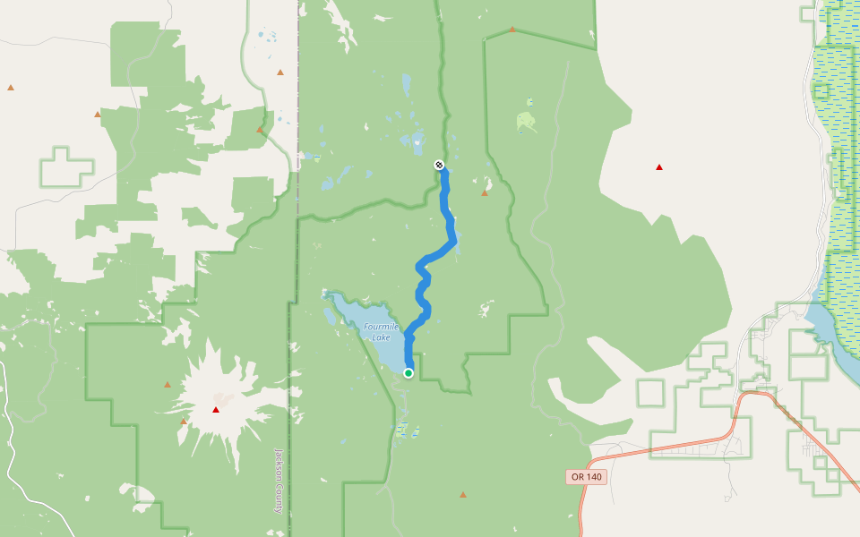 Badger Lake Trail #3579 walking route map in Klamath Falls