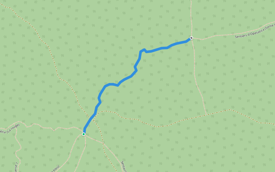 Sentiers d'Opasatica (Sortie #1 et #7) walking route map in Rouyn-Noranda