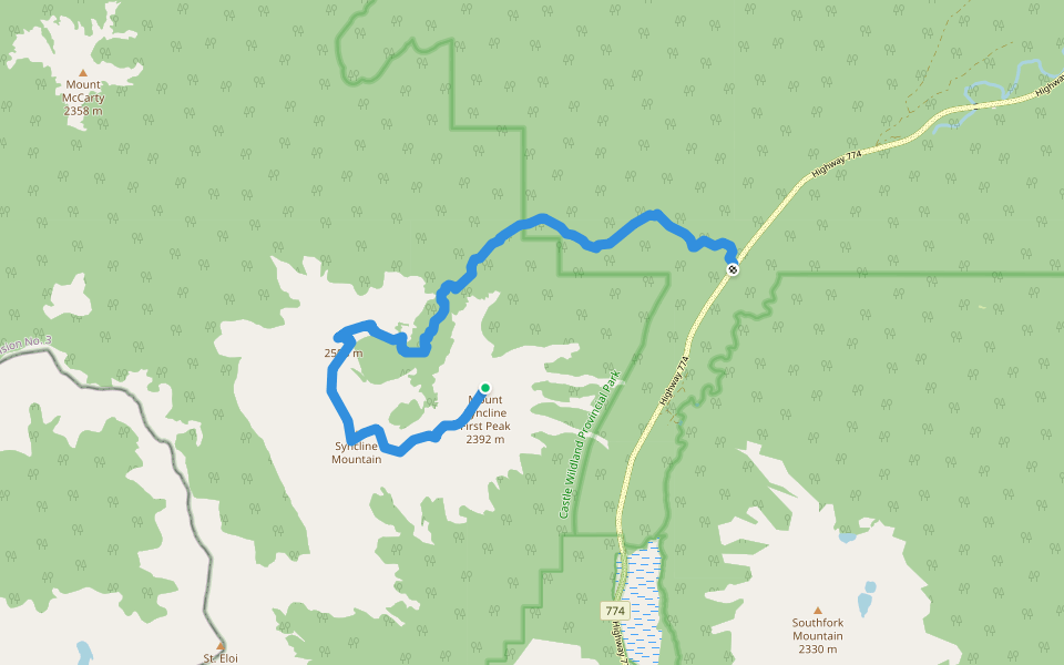 Syncline Mountain Route walking route map in Grasmere