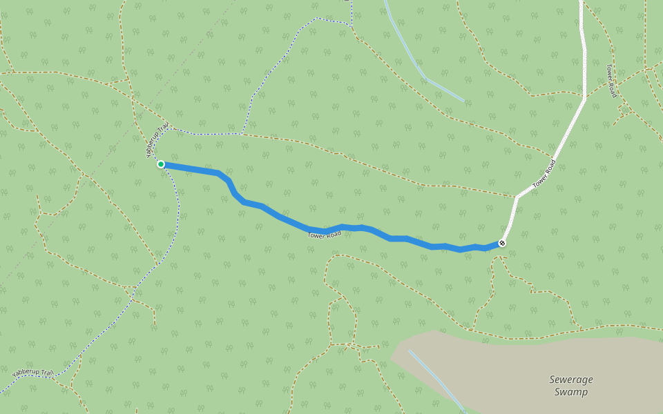Tower Road walking route map in Mungalup