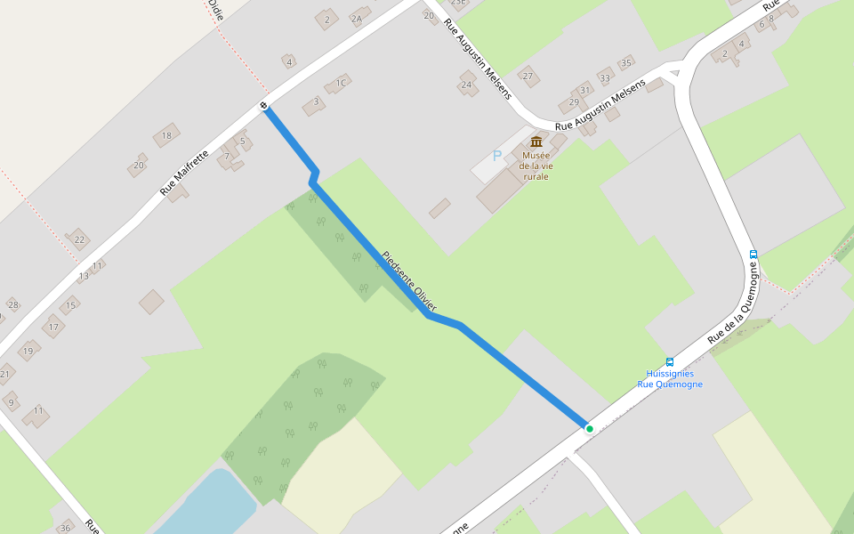 Piedsente Olivier walking route map in Chièvres