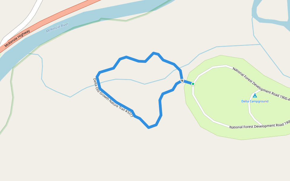 Delta Old Growth Nature Trail #3317 walking route map in Rainbow