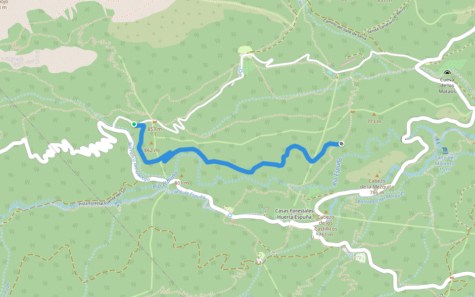 Senda de la Solana de los Corrales walking route map in El Berro
