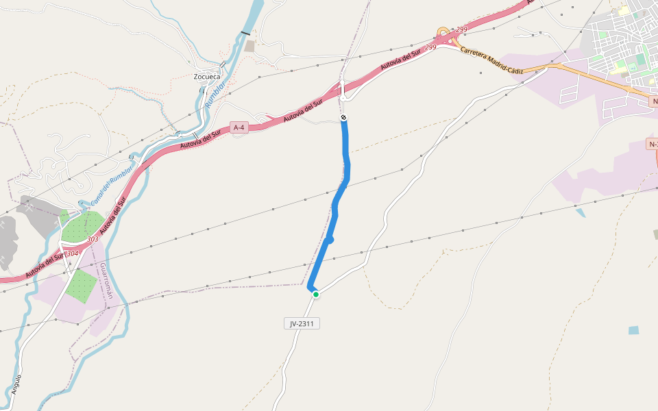 VP Vereda de Bailén walking route map in Bailén